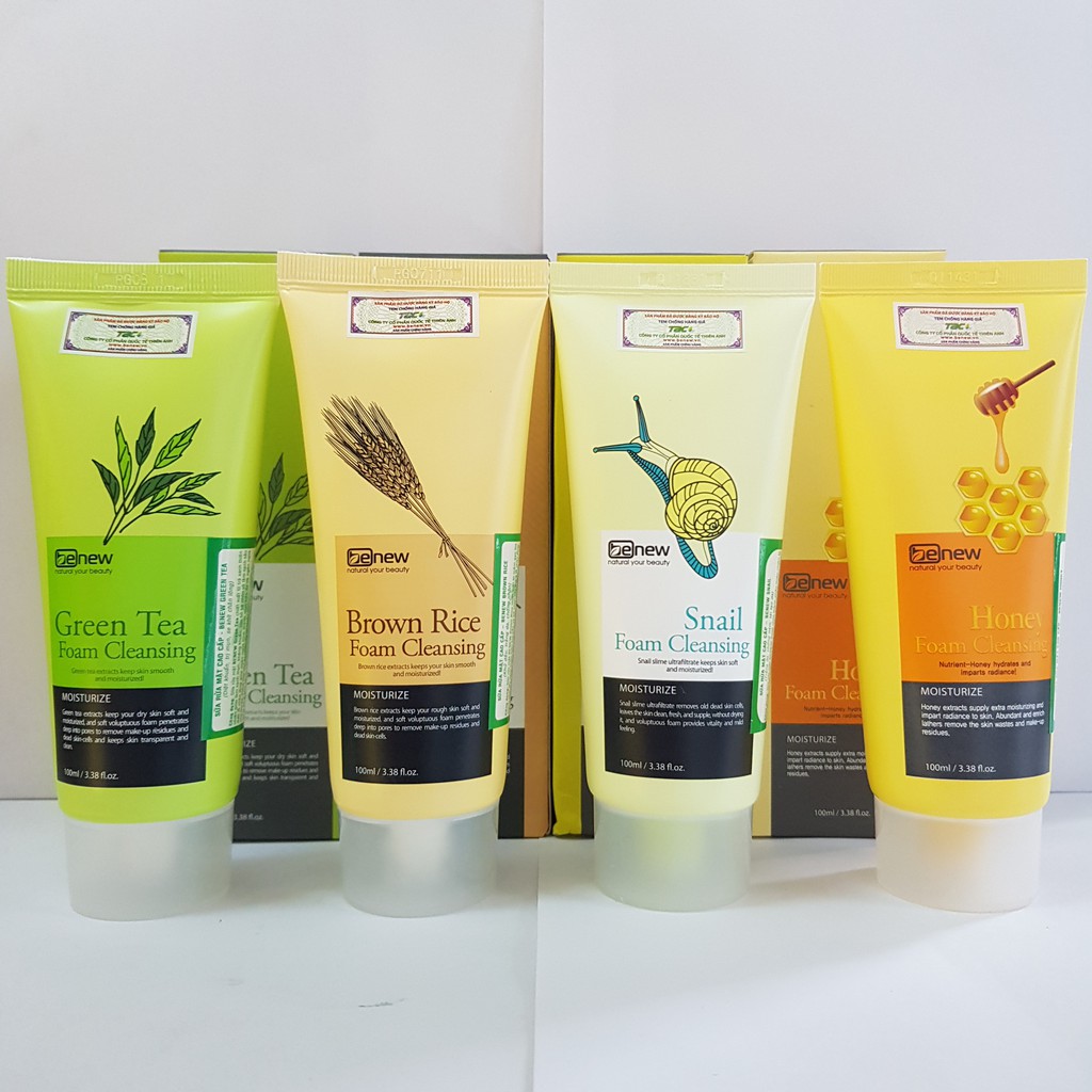 Sữa rửa mặt tạo bọt trắng da tinh chất sữa gạo Benew Hàn Quốc 100ml/ Hộp- Hàng chính hãng