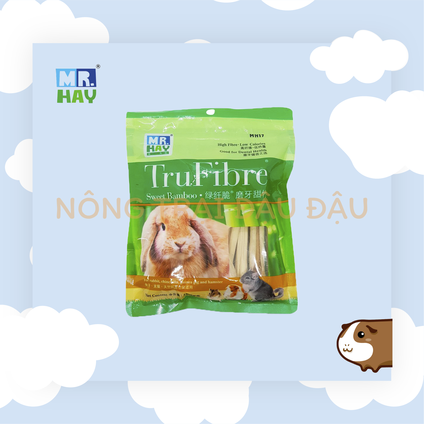 Tre mài răng mr.hay giòn ngọt cho thỏ, bọ ú , chinchilla, hamster 100gr - mh17