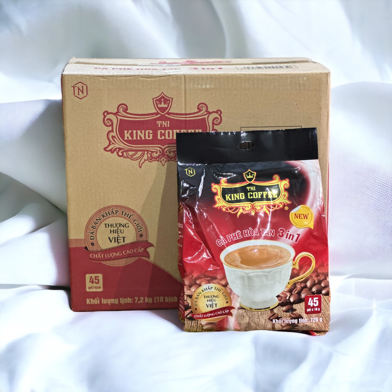 Cà phê sữa king coffee túi 45 gói