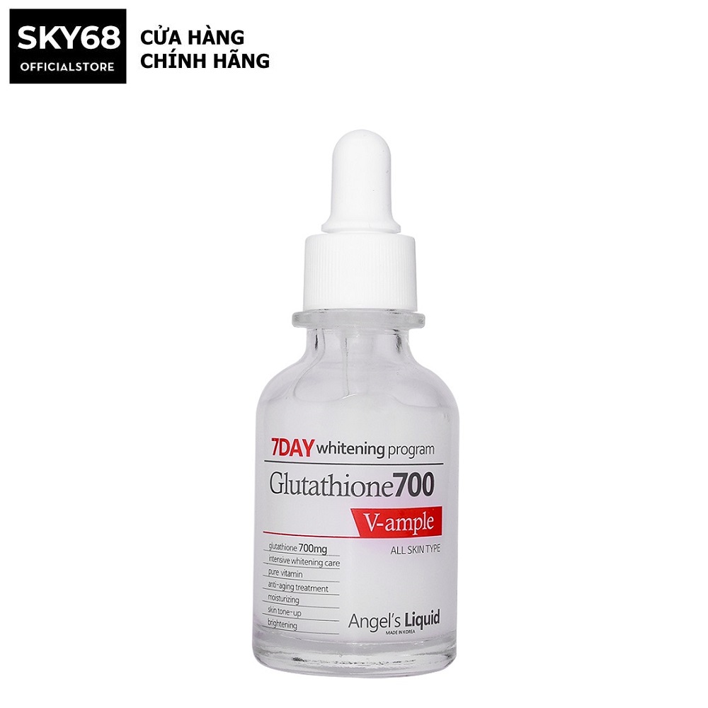  Serum dưỡng trắng và cấp ẩm Angel's Liquid 7Day Whitening Program Glutathione 700 V-Ample 30ml 