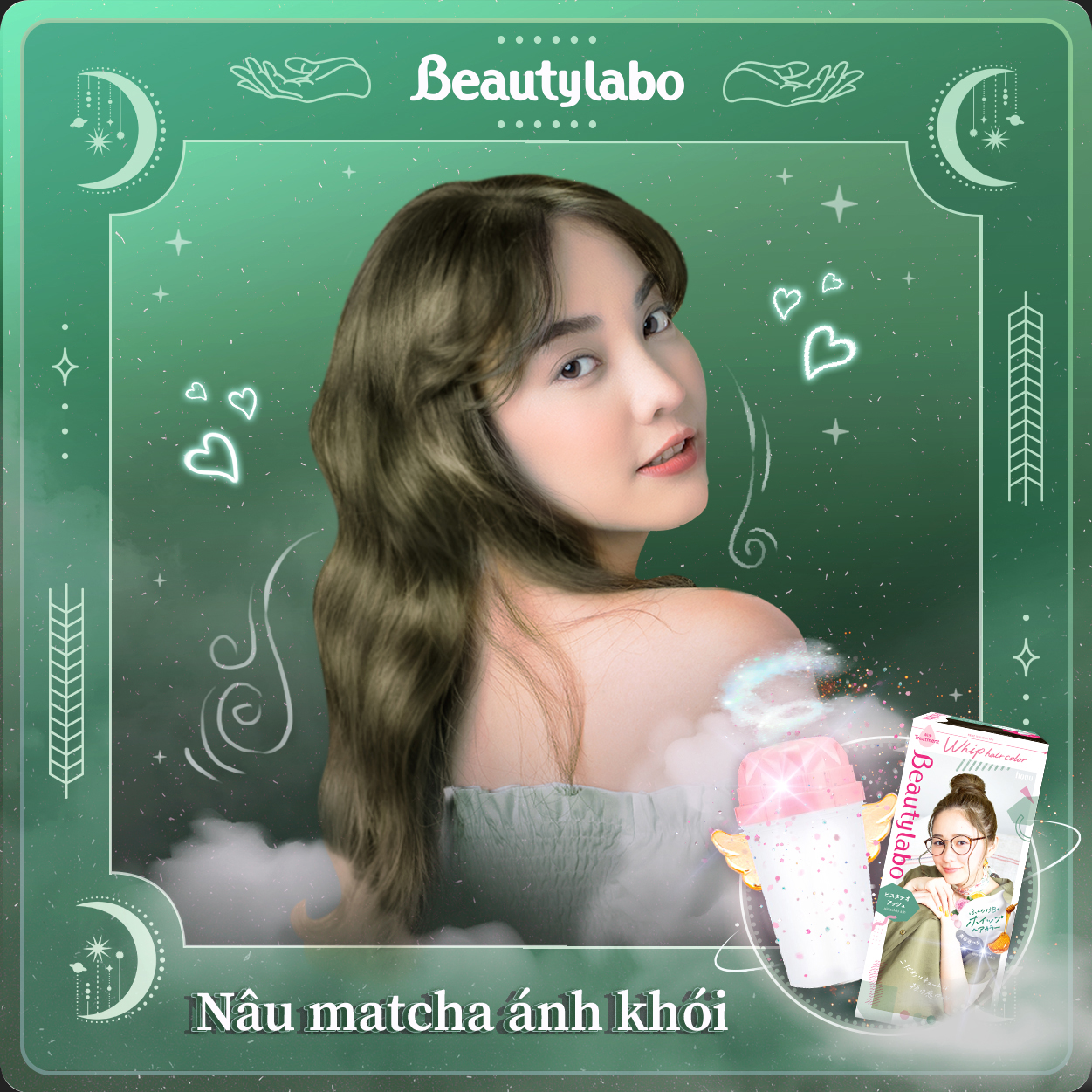 Thuốc nhuộm tóc tạo bọt Beautylabo 125ml – Whip Hair Color Nhật Bản - Màu Nâu Matcha Ánh Khói