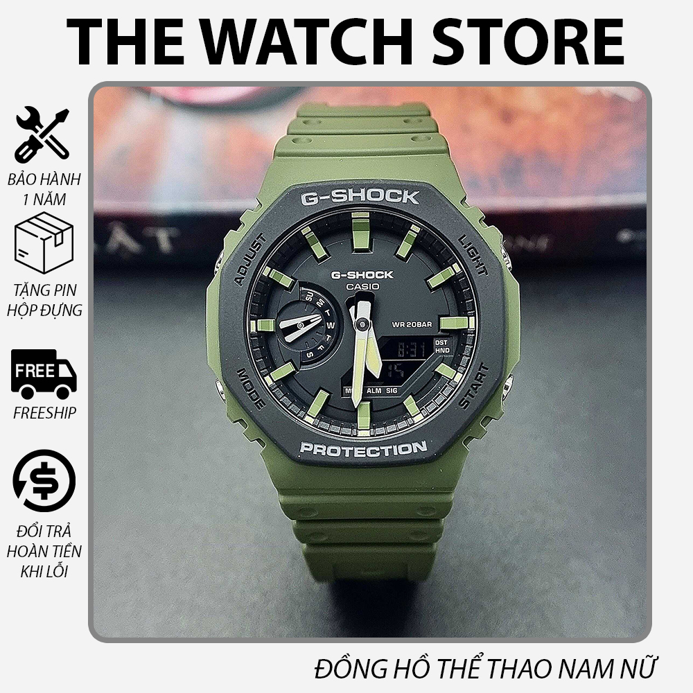 Đồng hồ Casio G-Shock GA-2110SU-3A Xanh Rêu - Mới - Made in JAPAN - Bảo hành 12 tháng - Siêu chống nước,chống từ,chống va đập - Màu bền không phai - Đẳng cấp NHẬT BẢN