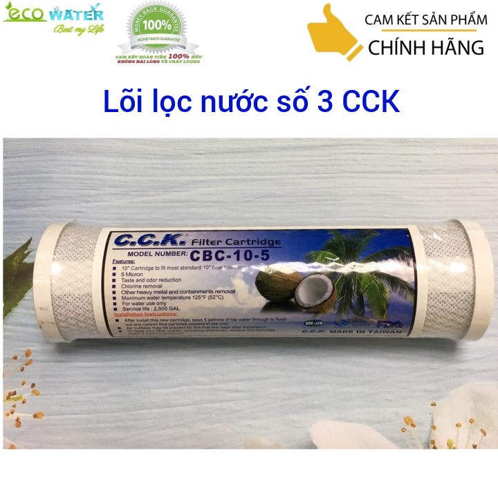 lõi lọc nước số 3 , lõi lọc nước than hoạt tính gáo dừa - EM4