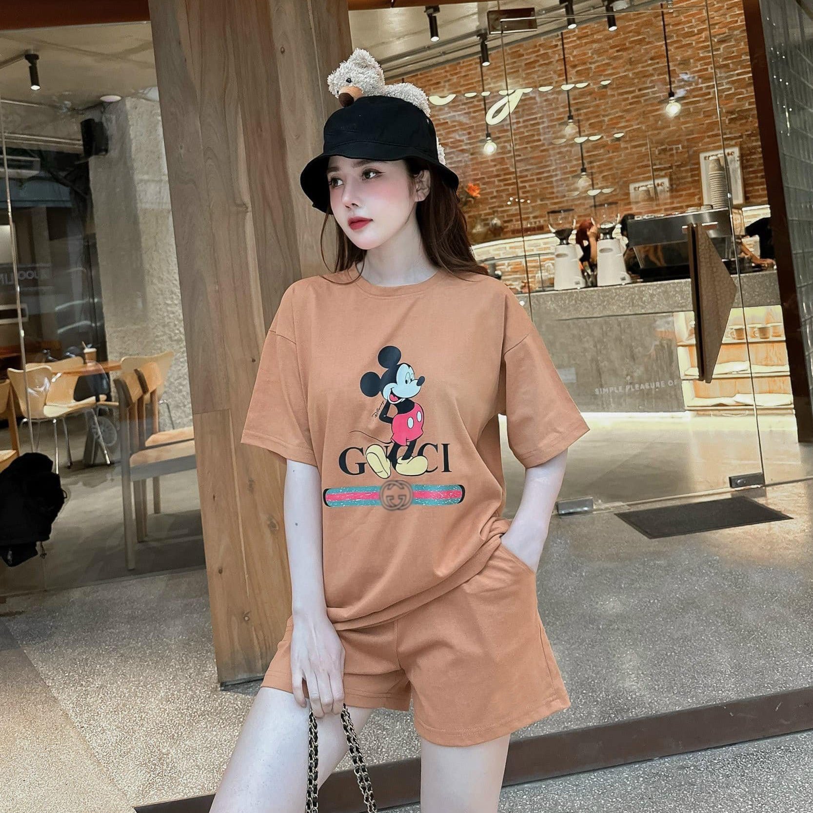 Bộ mặc nhà nữ mùa hè , đồ bộ bigsize chất cotton Gemmy House in hình Mickey GC