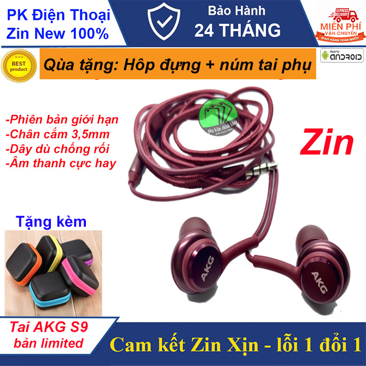 [Tặng kèm hộp đựng] Tai nghe AKG S9 Plus phiên bản giới hạn ,màu Vang đỏ cực đẹp  - BH 2 năm