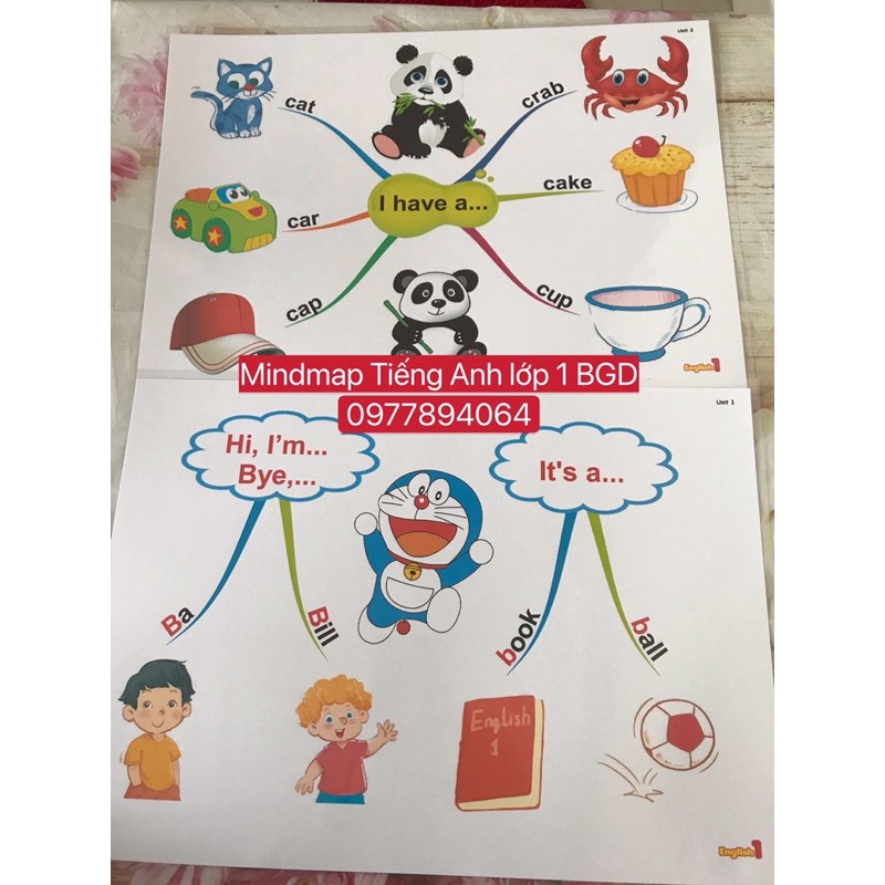 MINDMAP TIẾNG ANH LỚP 1-2-3-4-5💯Thẻ A3 ép plastics bền đẹp❤️Giáo cụ đồ dùng dạy học cần thiết dạy Tiếng Anh hiệu quả✏️
