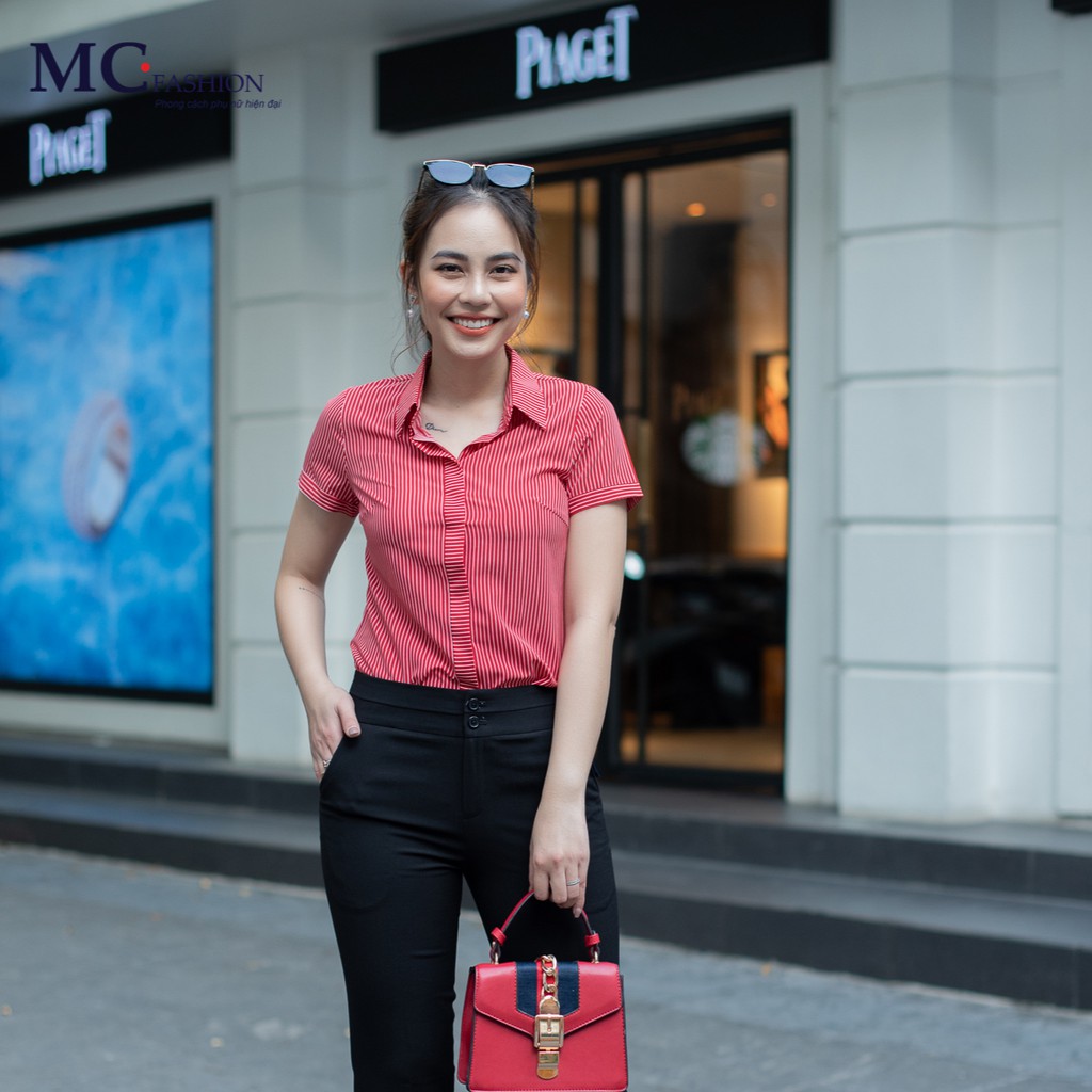Áo sơ mi công sở tôn dáng - MC Fashion A631 màu đỏ