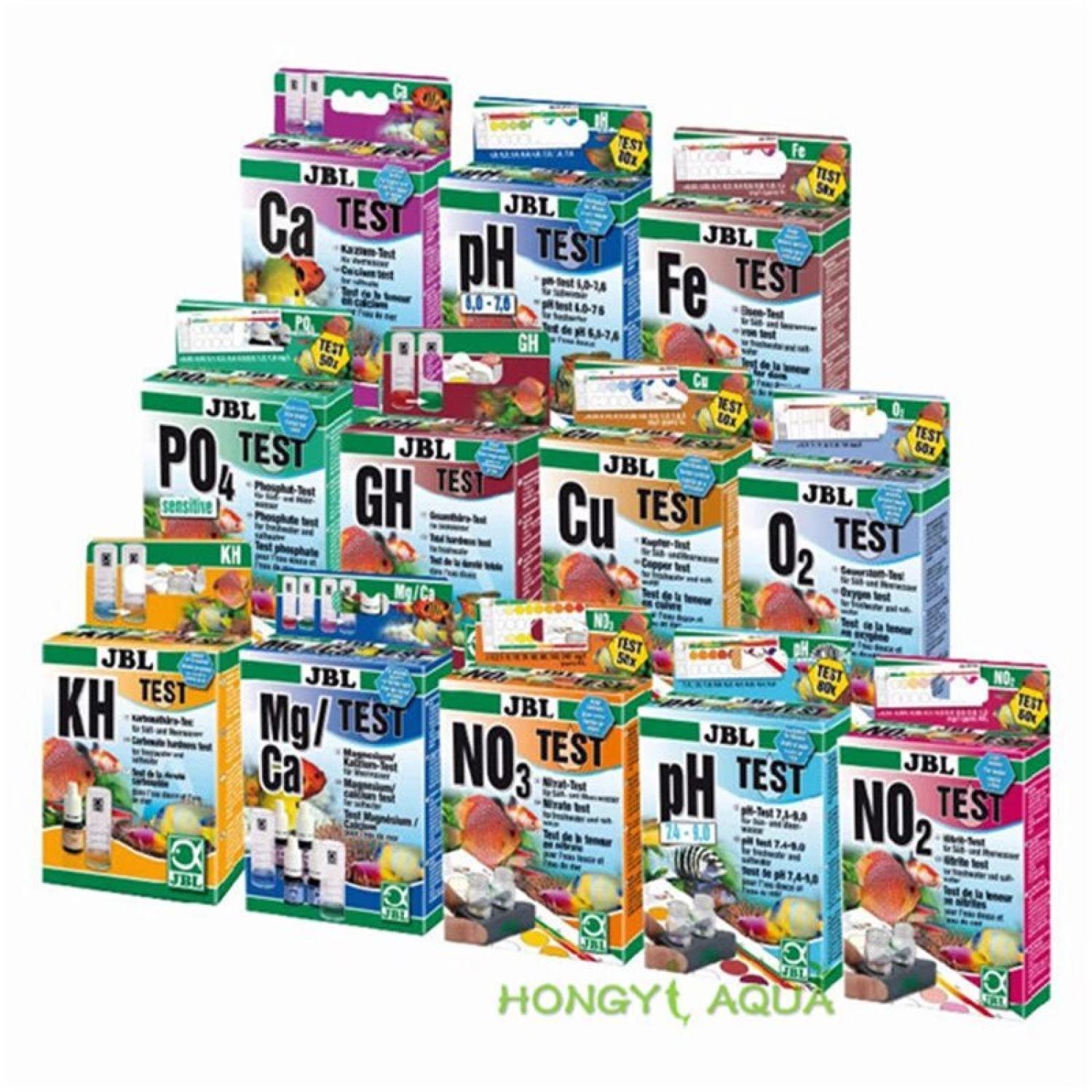 Test nhiều chỉ tiêu nồng độ trong nước gồm Oxy,Mg&Ca,Phèn Fe,Kali Dùng trong thủy sinh, thủy sản, ao nuôi Của Đức