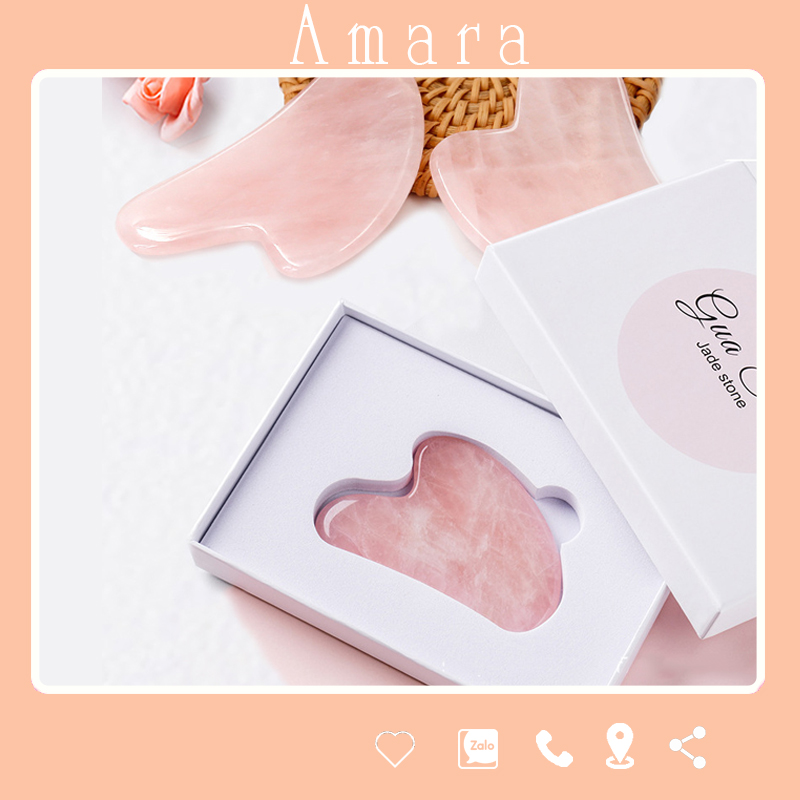Đá GuaSha Massage Mặt Bằng Đá Thạch Anh Cao Cấp Giúp Thon Gọn Mặt Thư Giãn Lưu Thông Máu