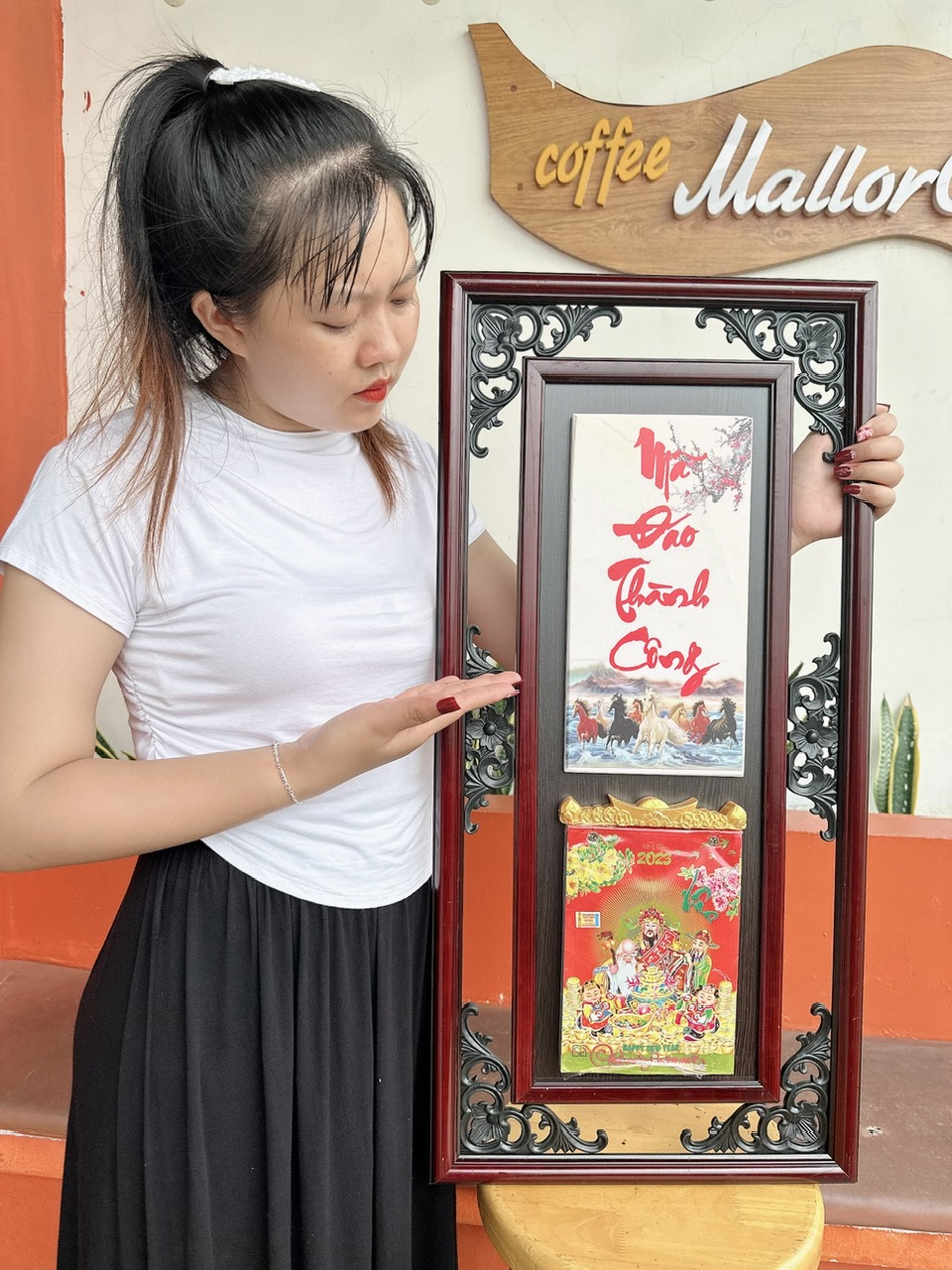 [HCM]Lịch gỗ thư pháp đá mã đáo thành công