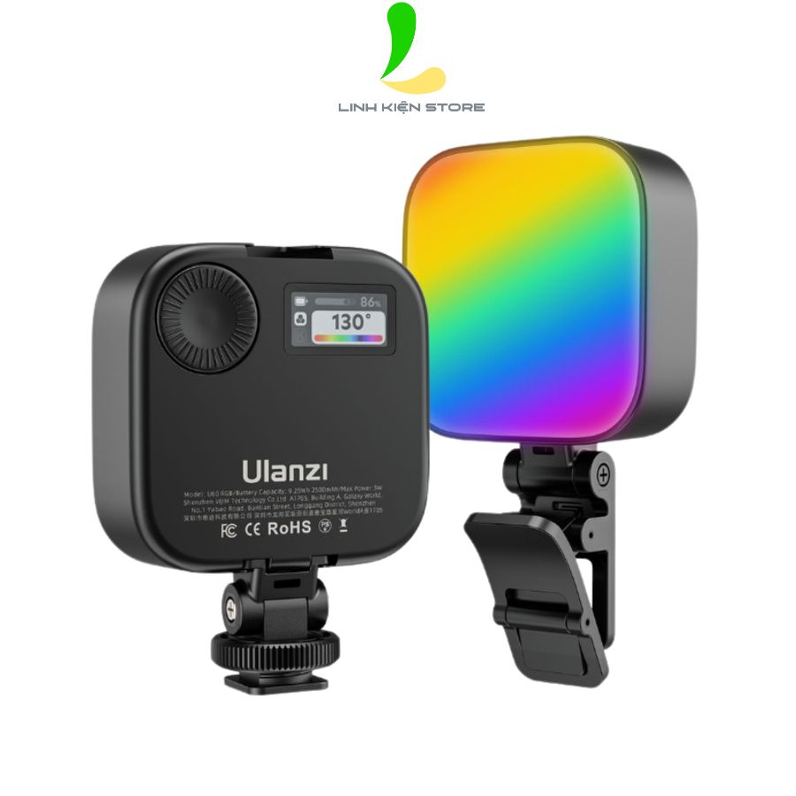 Đèn Led đổi màu Ulanzi U60 RGB 2500K-9000K - Đèn hỗ trợ quay vlog chụp ảnh có pin 2500mAh màn hình LCD ấn tượng