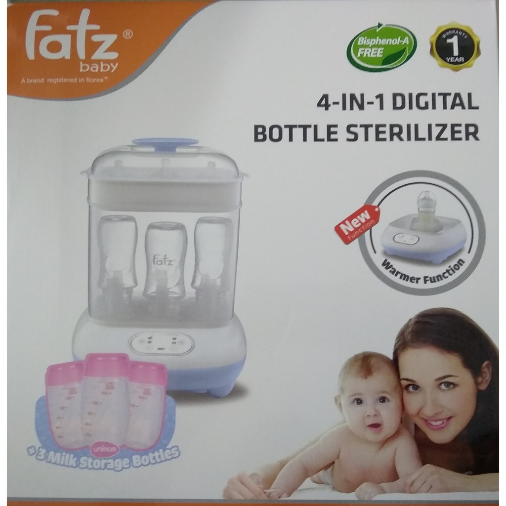 Máy tiệt trùng sấy khô hâm sữa điện tử đa năng 4 trong 1 fatz baby fb4910km - tặng kèm bình sữa unimom