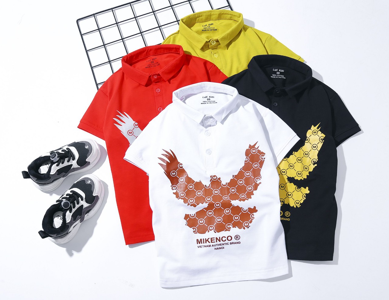Áo thun bé trai cotton cổ trụ bé trai size đại - Shop Bé yêu thời trang