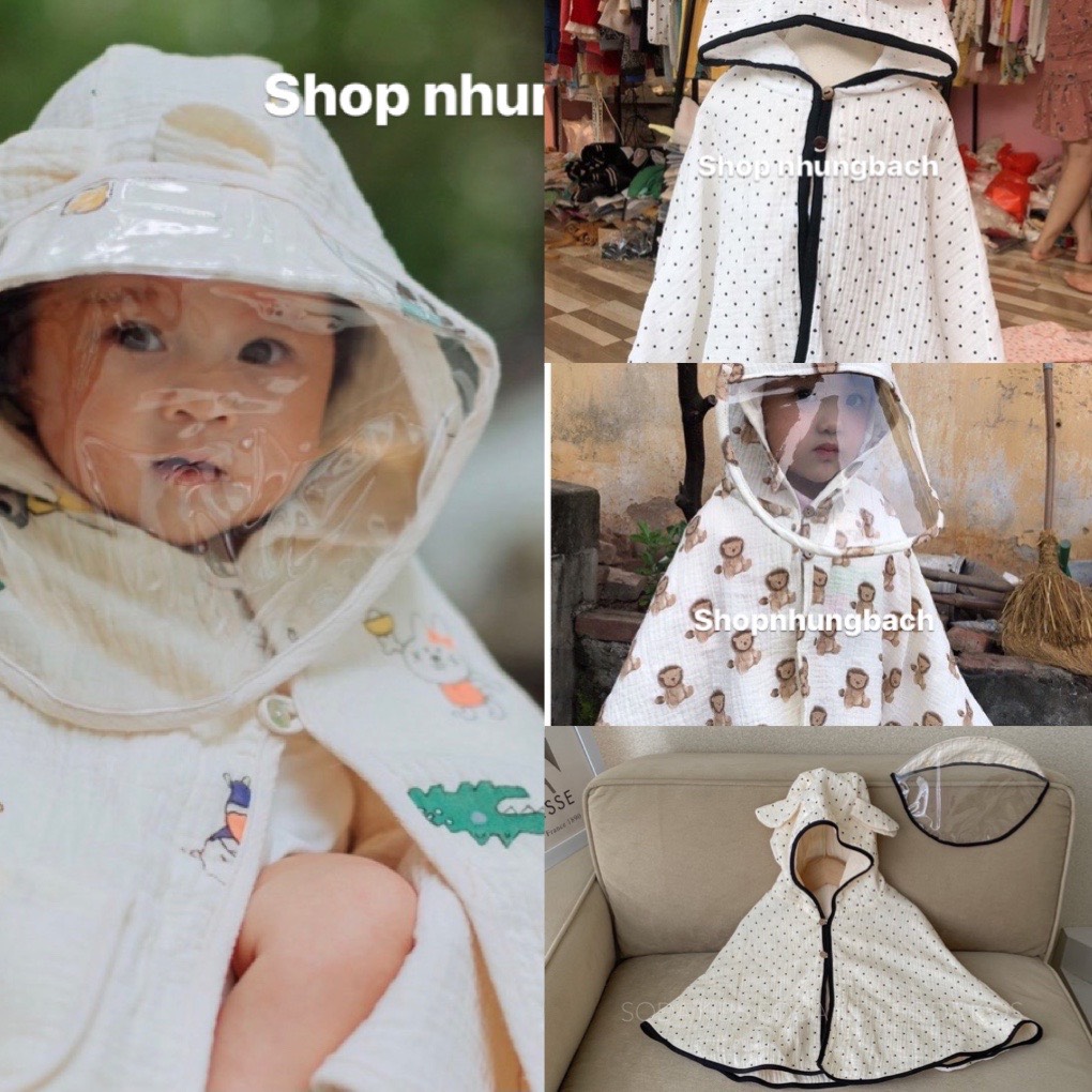 [Ảnh thật] - Chính hãng áo choàng cho bé thu đông - Tặng kèm kính chắn giọt bắn cao cấp
