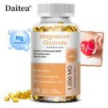 Viên nang Magie Glycinate hỗ trợ giấc ngủ tự nhiên Viên nang mềm thư giãn cơ và xương Hỗ trợ sức khỏe tim mạch và thần kinh Thực phẩm bổ sung Magie 120 viên nang