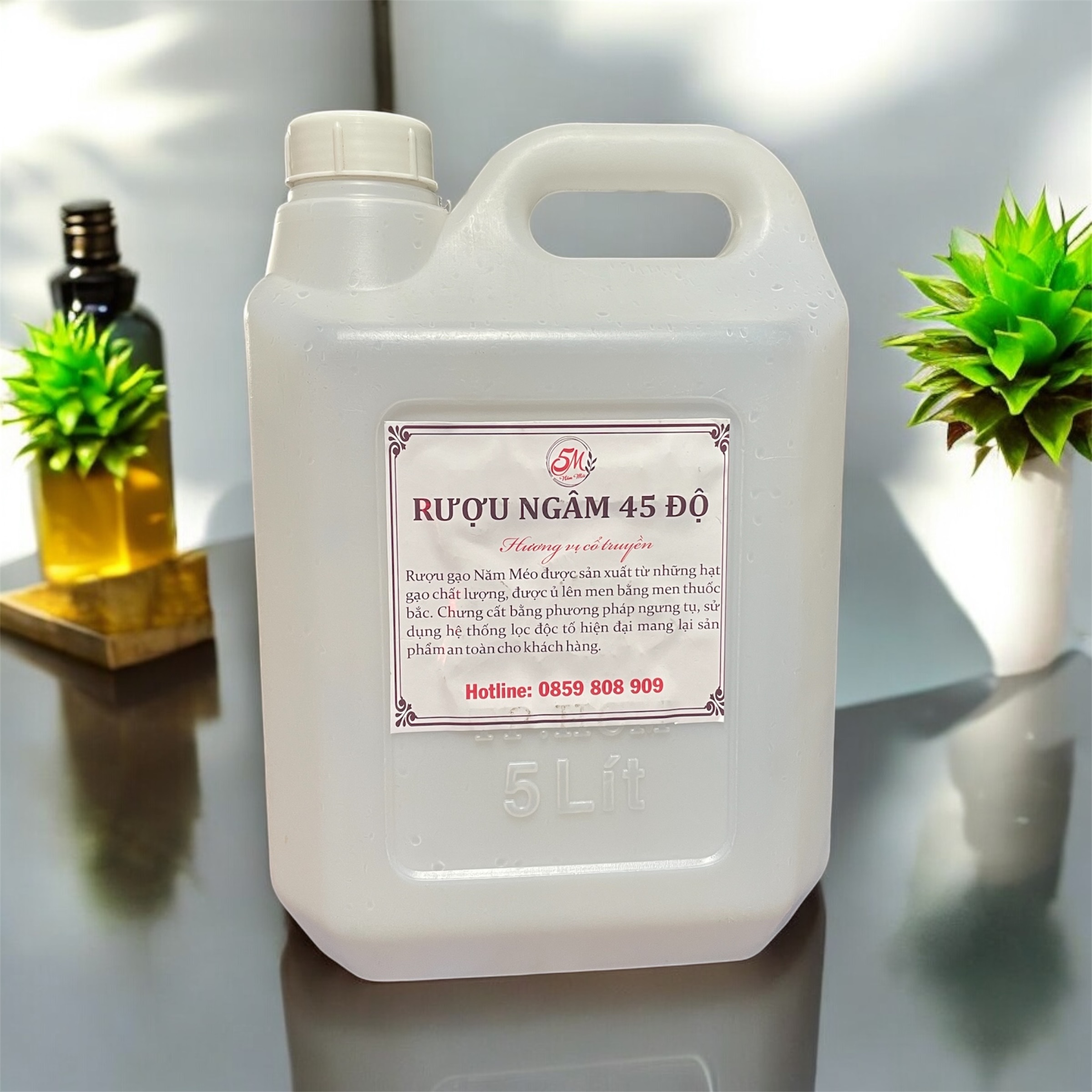 Rượu gạo ngâm 45 độ Năm Méo - 5 Lít - Hương vị cổ truyền - lên men truyền thống!
