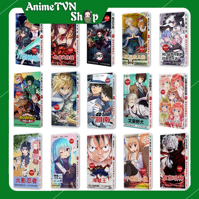 Hộp Postcard Bưu thiếp Anime/Manga Nhiều mẫu mã
