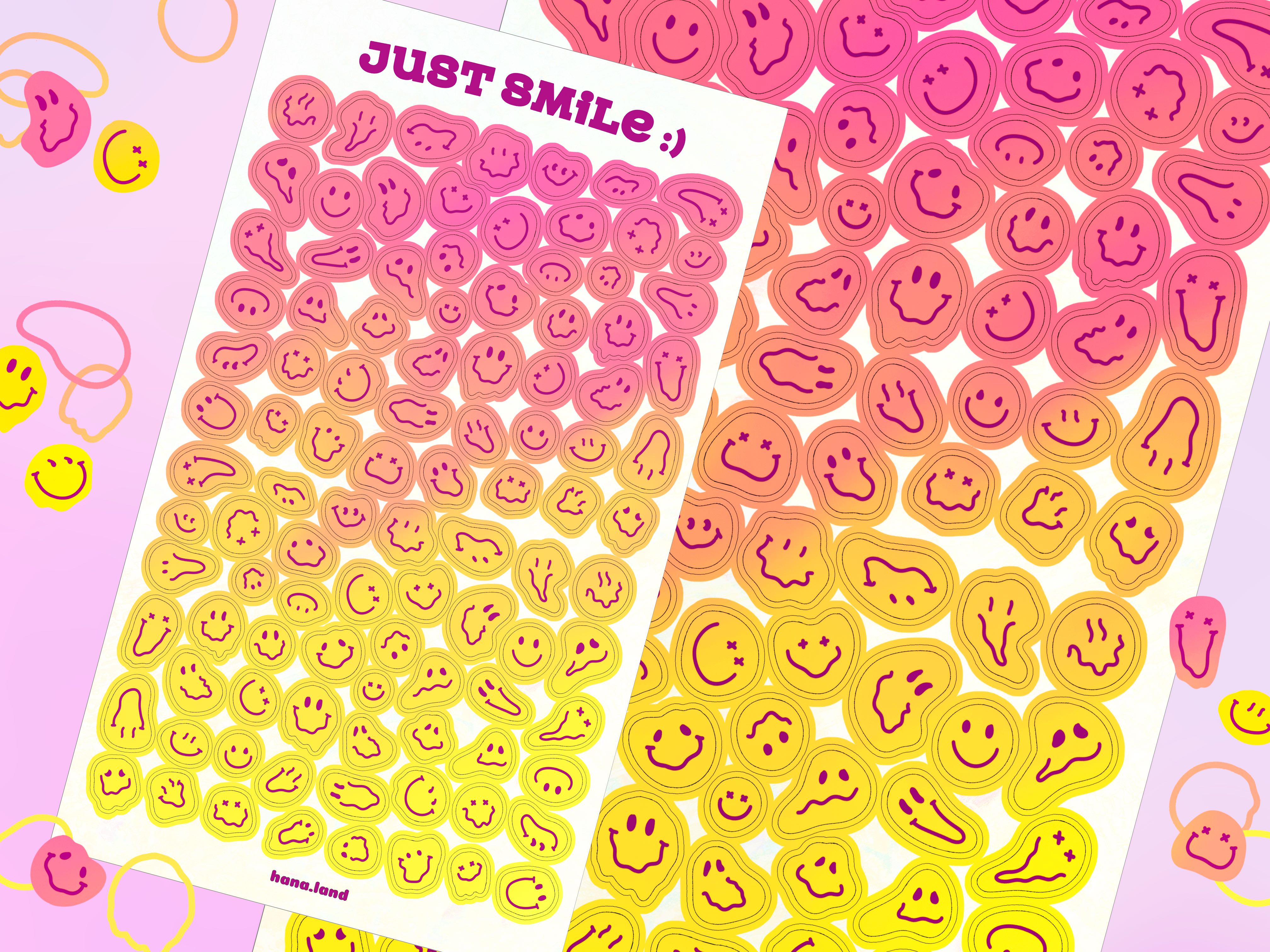 Sticker decal hologram mặt cười Just Smile _ hanaland
