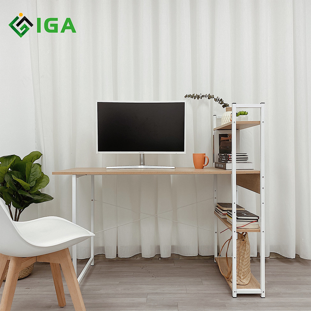 🌟 Bàn làm việc, Bàn học Kết hợp kệ sách Khung Sắt Hai màu - GM12 🌟