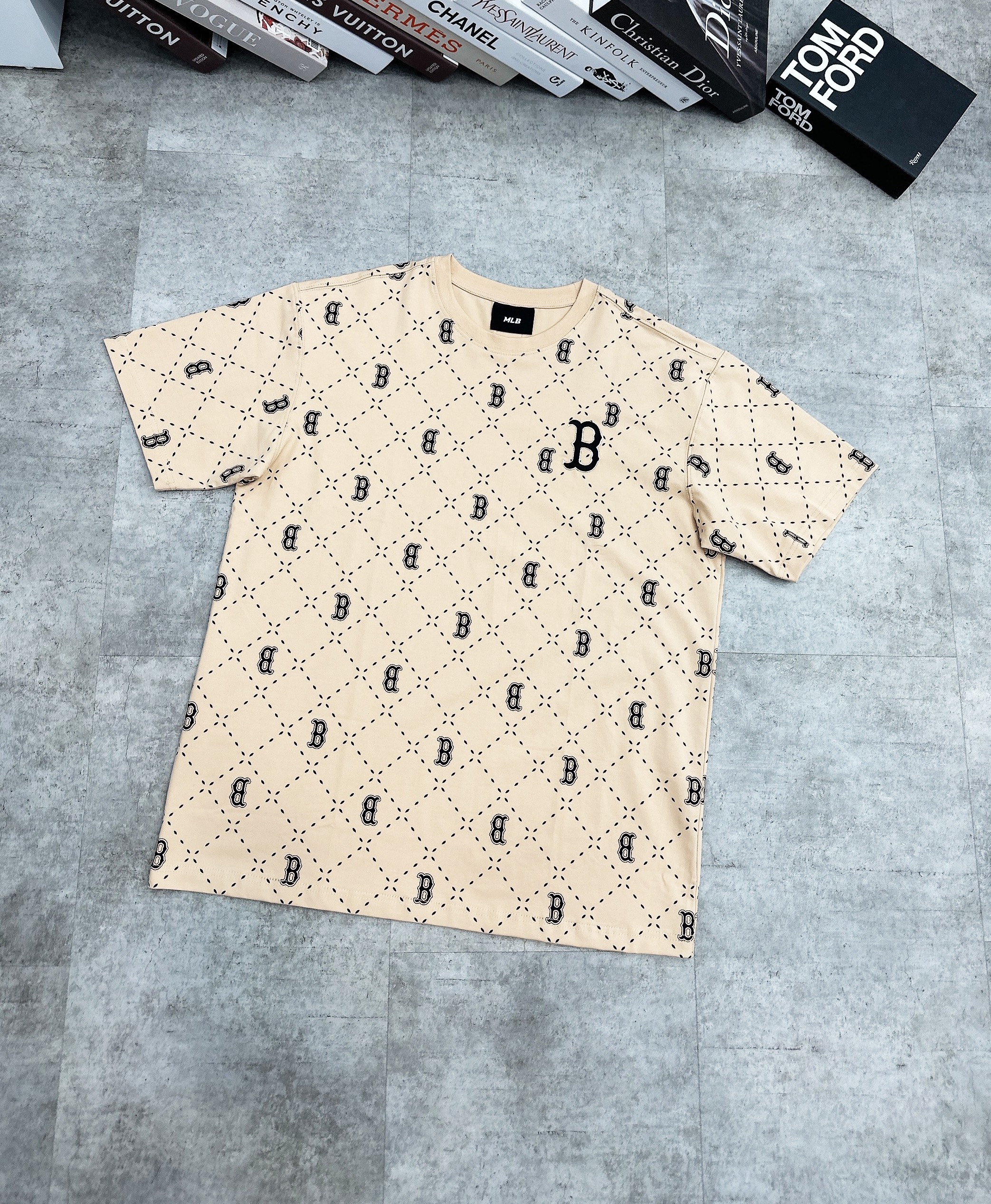 Áo phông nam nữ MLB NY Dia Monogram trắng đen 100% cotton hàng xuất dư cao cấp phong cách Hàn Quốc