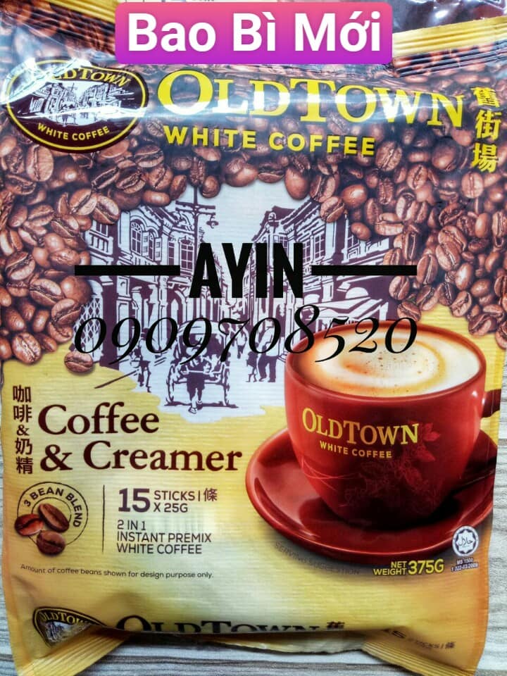 Cà phê trắng OldTown Creamer Malaysia - Cà phê trắng không đường 2 in 1