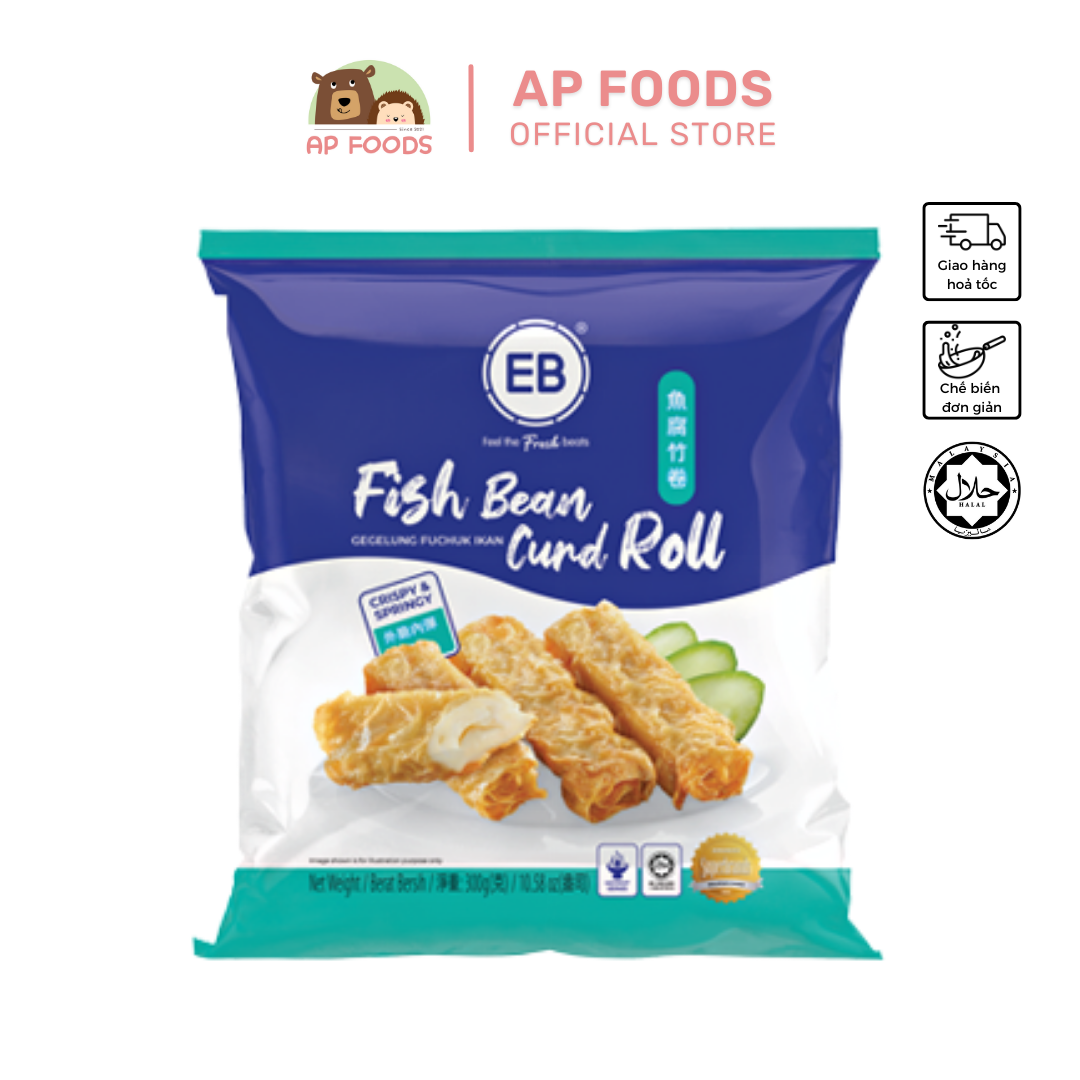 Đậu hũ ky cá cuộn eb 300g - fish bean curd roll eb malaysia 300g - viên thả lẩu malaysia