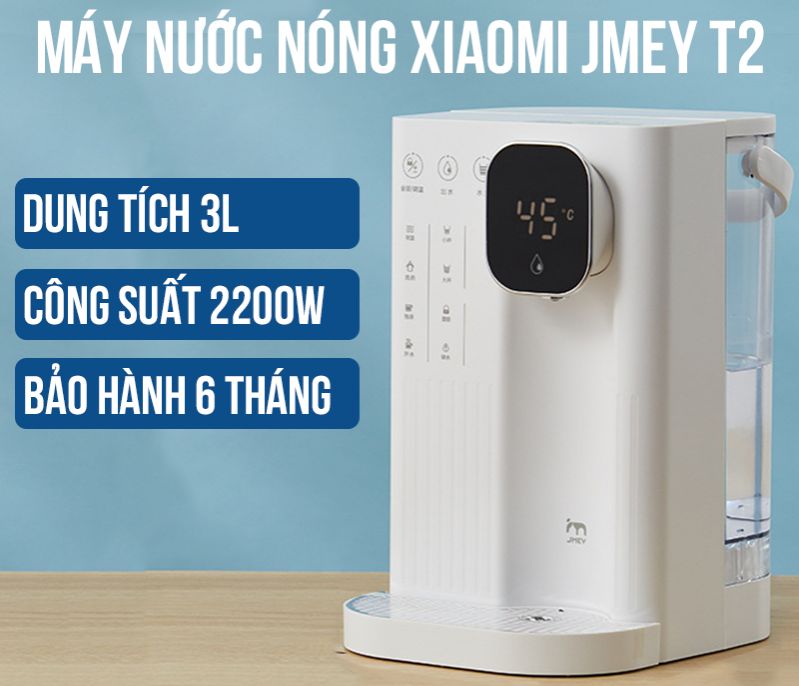 Máy đun nước nóng Jmey T2 Bình thủy đun nước nóng để bàn làm nóng tức thì điều chỉnh nhiệt độ thông minh Máy đun nước tự động máy đun nước để bàn
