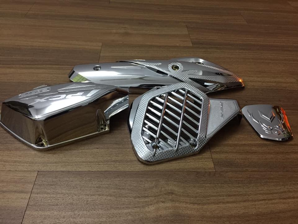 Combo 04 sản phẩm dành cho xe H0NDA PCX 2018-2019-2020 (Che pô, pô E, quạt gió, nắp xăng)