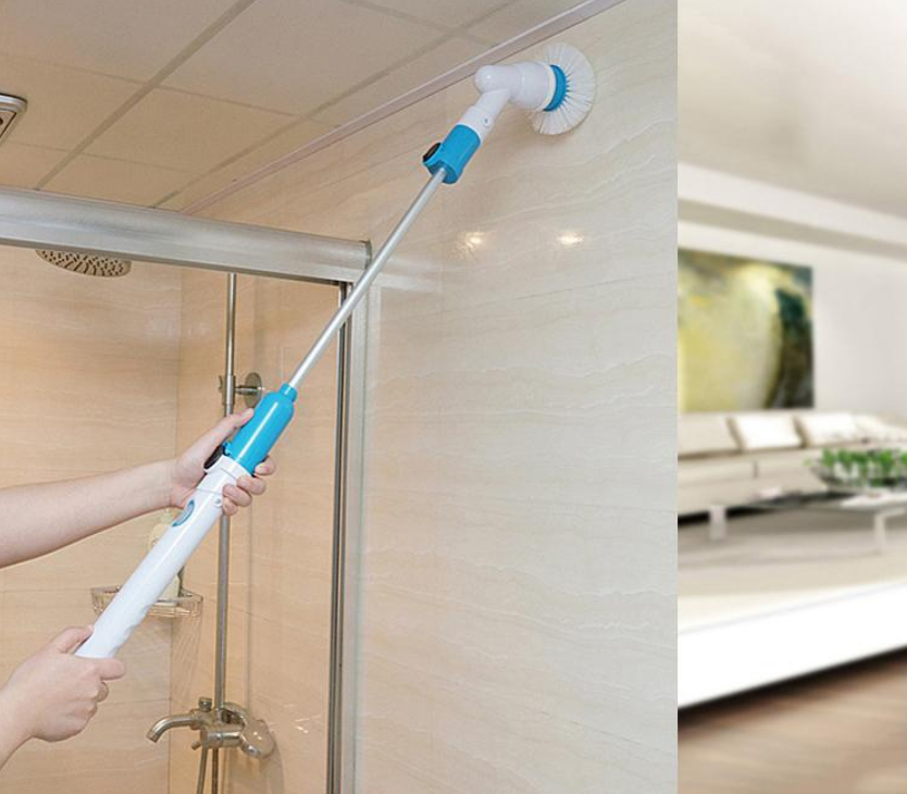 Chổi quét trần, lau phủi bụi bằng điện Huricane Spin Duster cán dài Cầm Tay 360 Không Dây