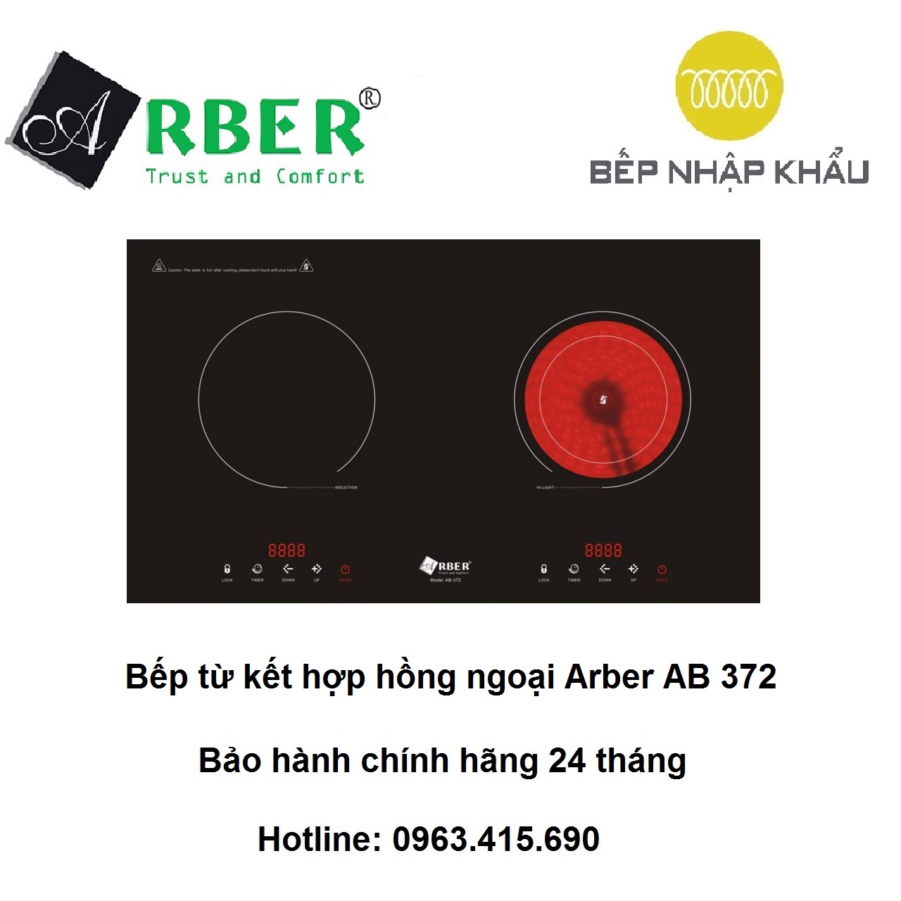 Bếp từ kết hợp hồng ngoại Arber AB 372