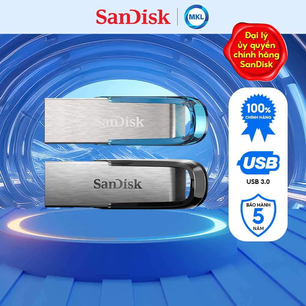 Sandisk ultra flair usb 3.0 flash drive, cz73 16gb, usb3.0, fashionable metal casing, bảo hành 5 năm chính hãng
