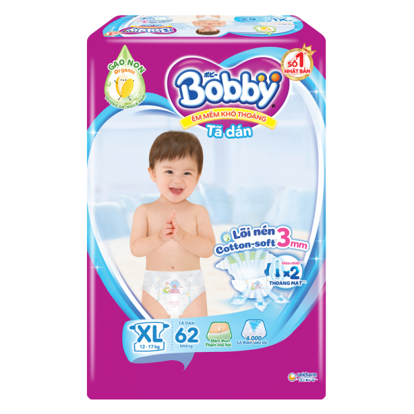 Tã dán bobby siêu mỏng xl62