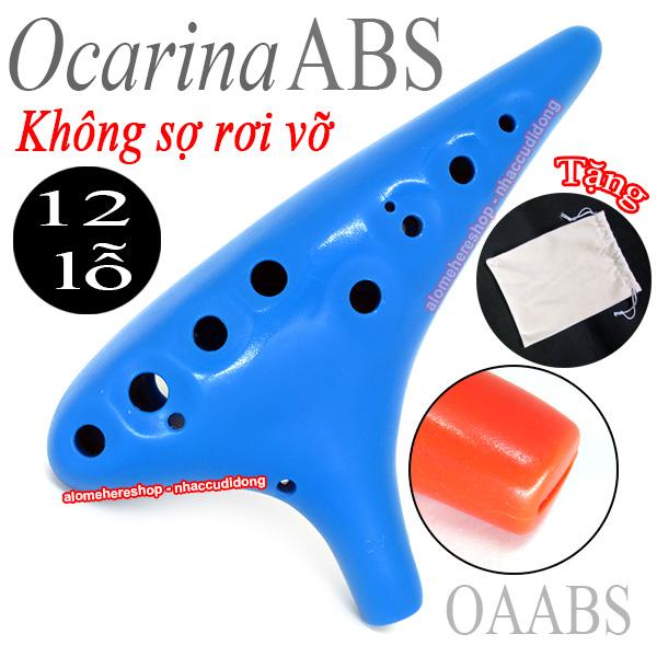 Sáo Đất Ocarina 12 lỗ Phiên Bản ABS Cao Cấp Không Lo Bể Vỡ Màu Xanh Dương