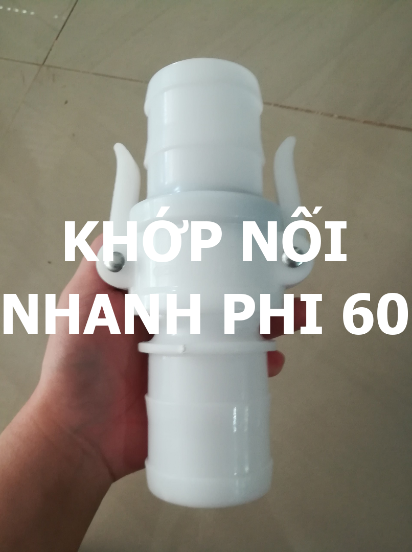 Khớp nối nhanh phi 60mm nhựa trắng - cùm nhựa phi 60mm