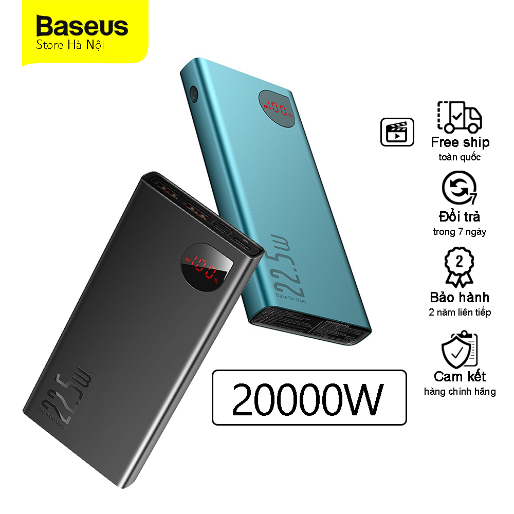 Sạc dự phòng baseus 10000mah/20000mah 22.5w cổng usb c pd 4.0 3.0 cho điện thoại