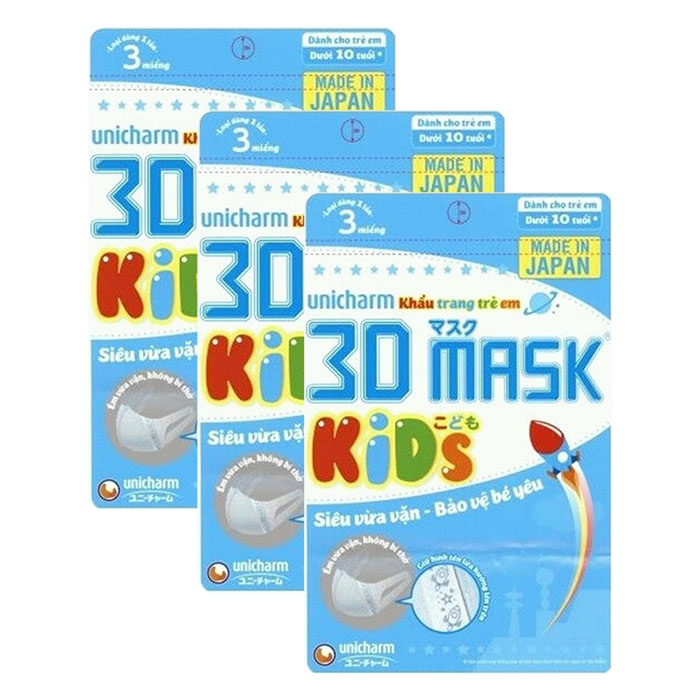 Khẩu trang 3d mask kids unicharm cho bé