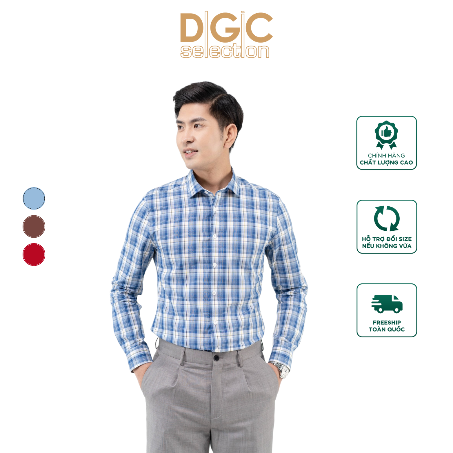  Áo sơ mi nam dài tay - Sơ mi dài tay thiết kế hiện đại cùng chất liệu cao cấp DGCs - WASDBB12M 