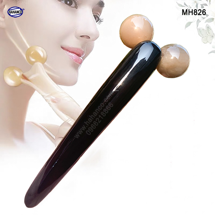 Cây lăn massage 3D nâng cơ mặt và body bằng sừng không tĩnh điện - HAHANCO MH826