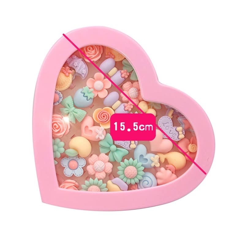 [HCM]Hộp quà trái tim 36 nhẫn nhựa dành cho bé gái