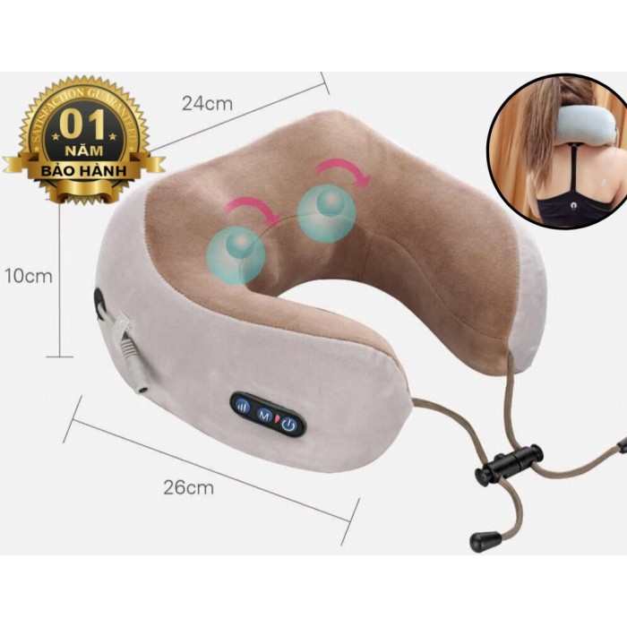 Gối Massage Cổ Chữ U, Máy Massage Cổ Đa Năng Vải Lông Mềm Mại, Nhiều Chế Độ Massage. Hàng cao cấp sang trọng giá rẻ .