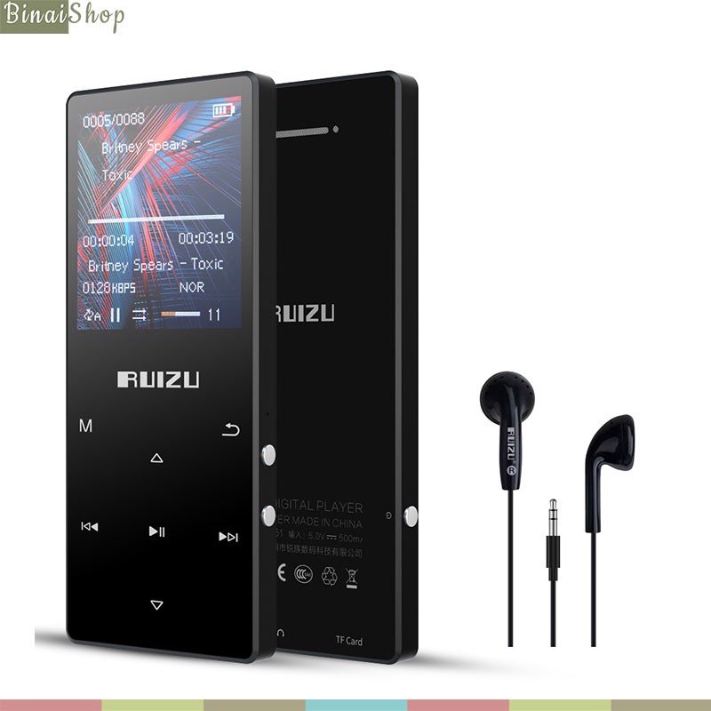 Ruizu D51 (8Gb) - Máy Nghe Nhạc Mp3 Lossless Hifi, Bluetooth, Loa Ngoài, FM Radio, Hỗ Trợ Thẻ Nhớ Lên Đến 128Gb