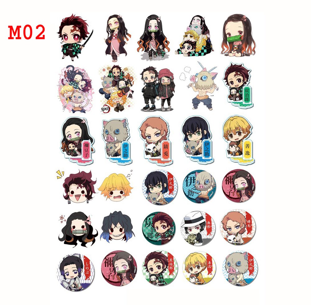 Sticker hình dán Sticker anime Manga Kimetsu No Yaiba Mẫu 2 /Thanh gươm diệt quỷcó cán chống bay màu