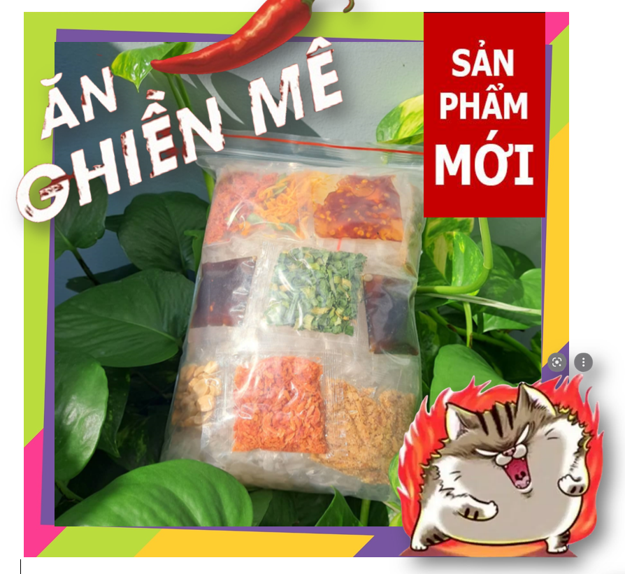 Bịch bánh tráng trộn tám vị khô bò và khô gà sa tế