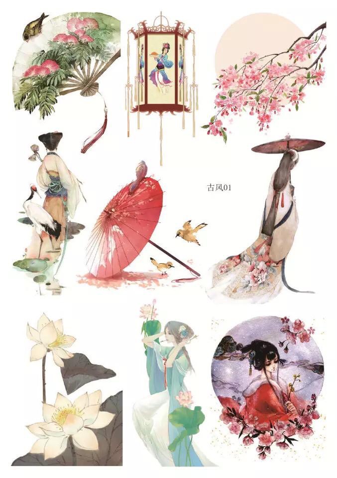 Sticker dán hoa thần, sẵn có