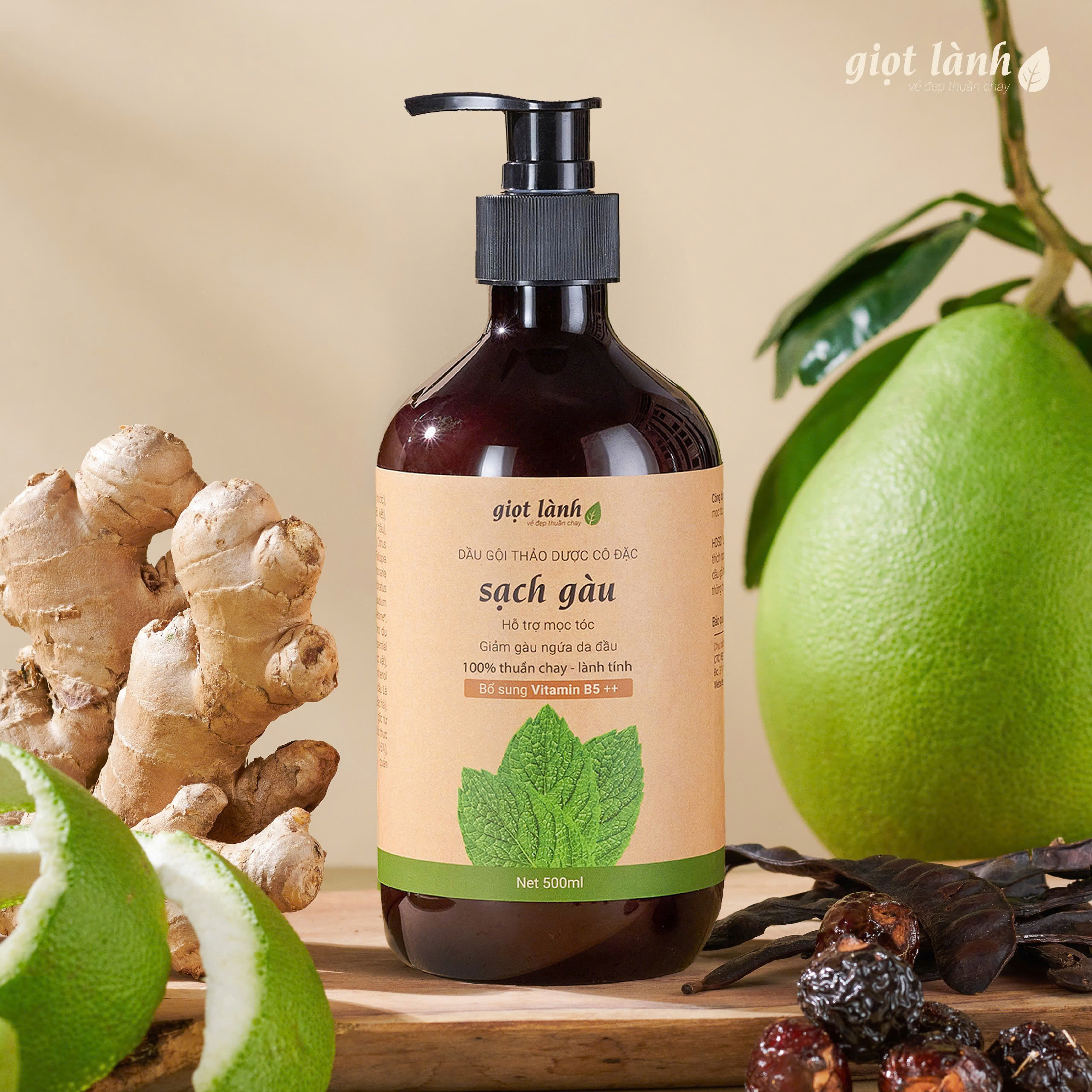  Dầu gội sạch gàu chống gàu ngứa - chiết xuất dược liệu kích mọc tóc Giọt Lành 500ml 