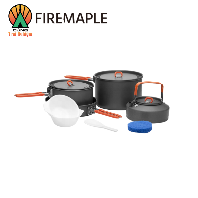 Combo nồi chảo nấu ăn 4 trong 1 tiện lợi chuyên dụng dã ngoại fire maple gọn nhẹ feast 4