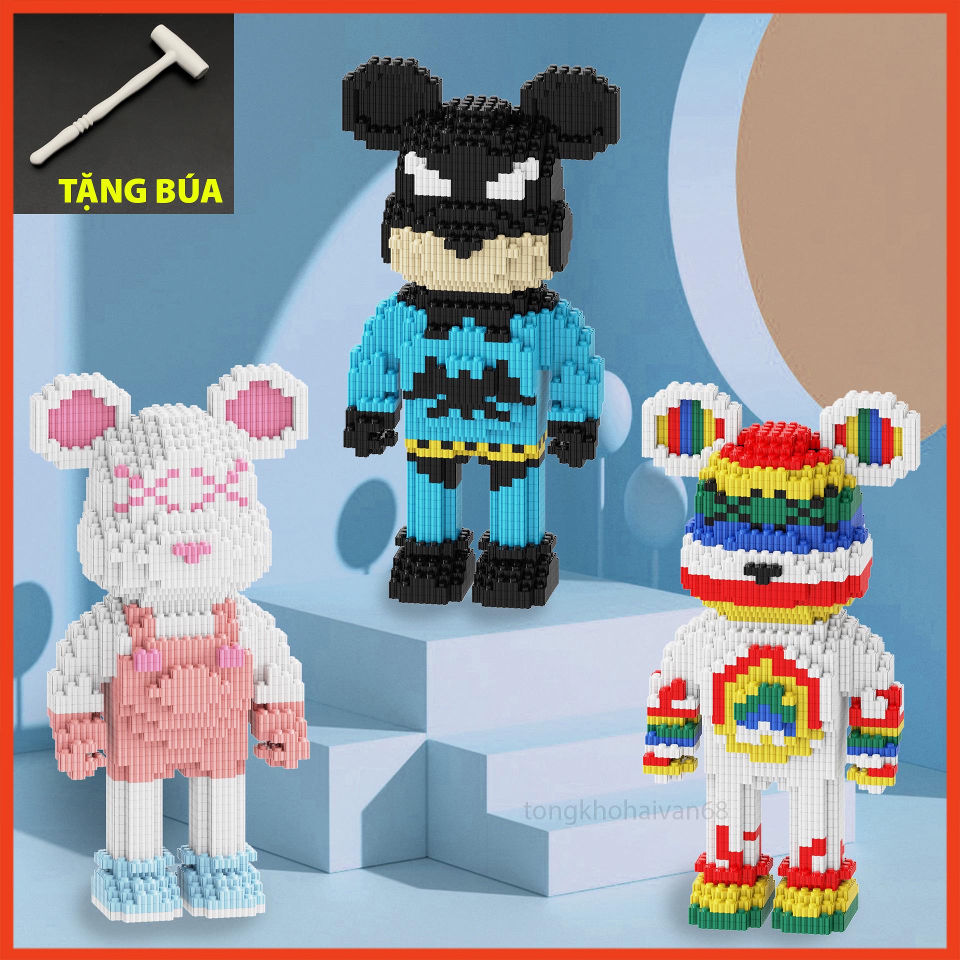 Mô hình lắp ráp 3d hình chú gấu violent bears dễ thương cho bé trai và gái