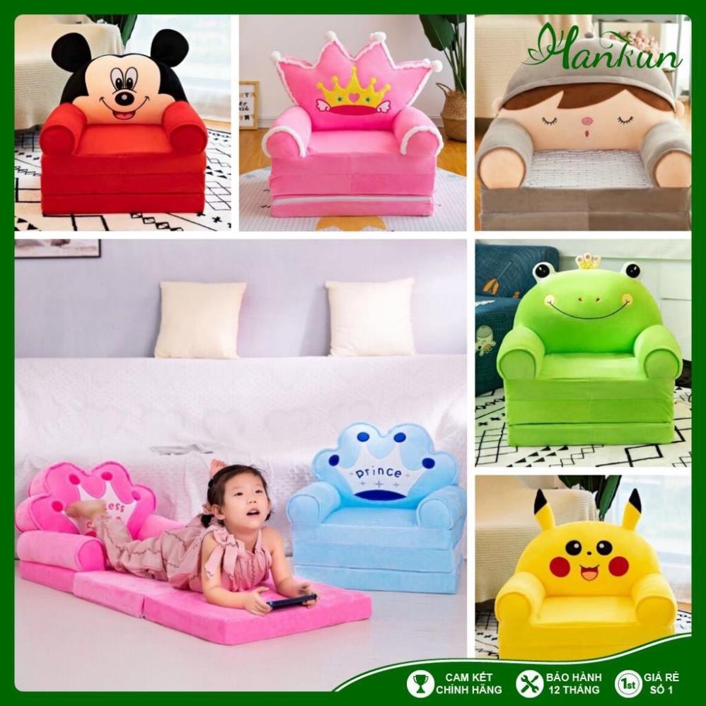 Ghế Tựa Sofa Kèm Giường Hình Thú 3 in 1 Mini - Kiểu Dáng Hoạt Hình Dễ Thương Cho Bé