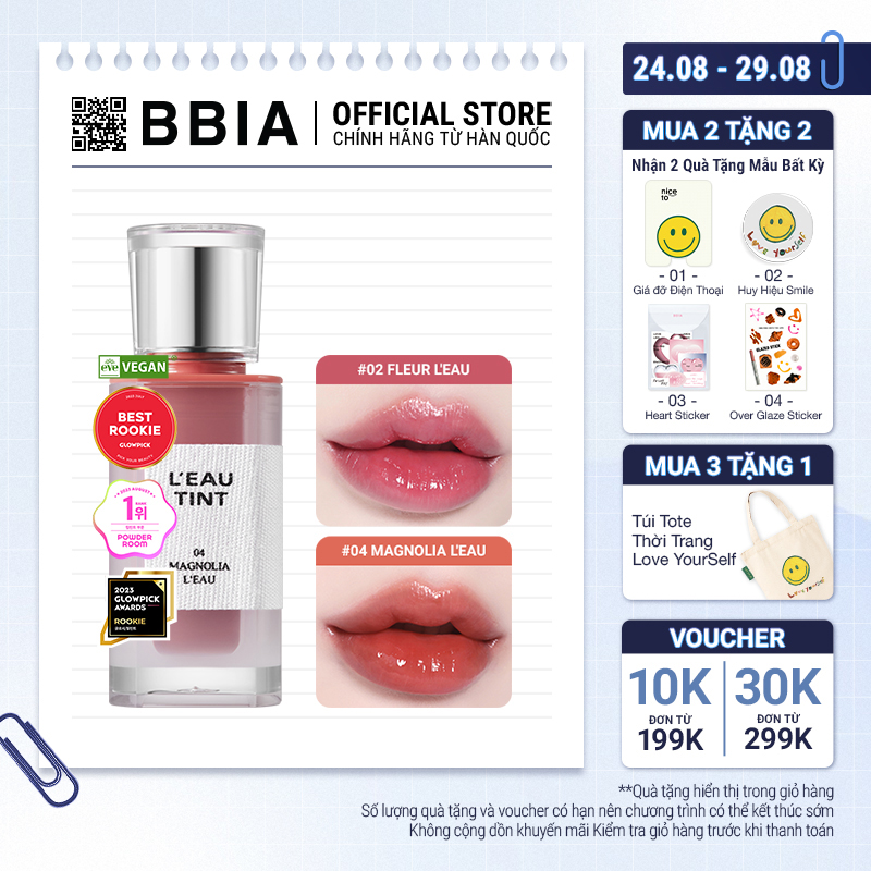 Son tint bóng thuần chay bbia l'eau tint 4.5g