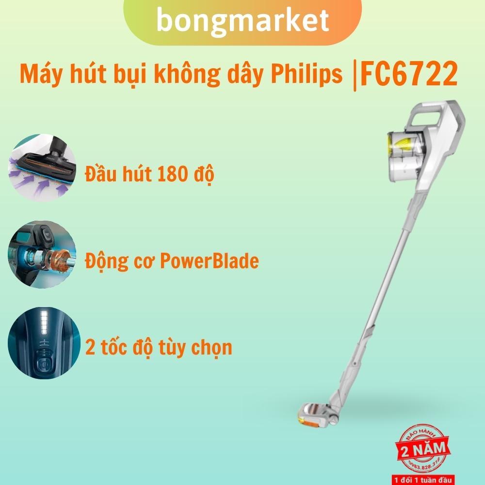 Máy hút bụi không dây 2 trong 1 philips fc6722/01- bh 12 tháng